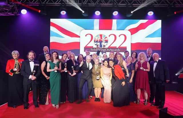 The Soldiering On Awards (SOA) recognise the outstanding achievements of those who have served our country, the diverse people and groups who work together in support of the Armed Forces Community. We aim to encourage support for this remarkable community by celebrating the achievements of the people, teams, and businesses within it.