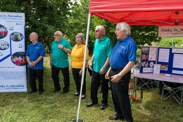 Attendees were treated to Sea Shanties from the Folks In Harmony choir. Picture: Mike Cooter (080723)