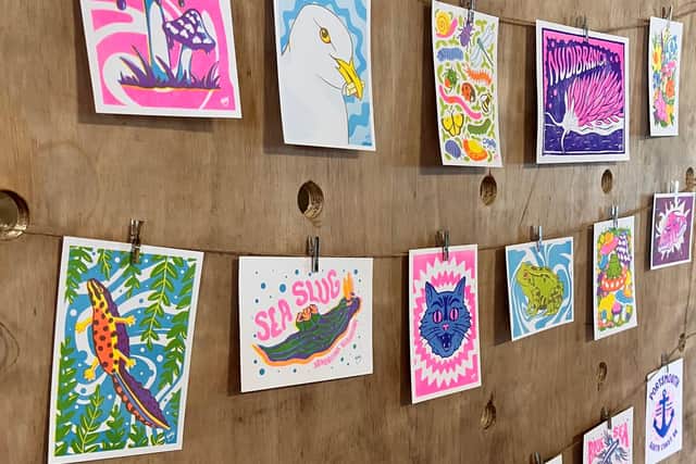 Kitty's artwork on display at Hotwalls.