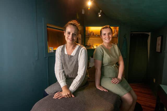 Samantha Worsey and Hannah Seager in the Lagoon Treatment Room at Southsea Bathing Hut. Picture: Habibur Rahman