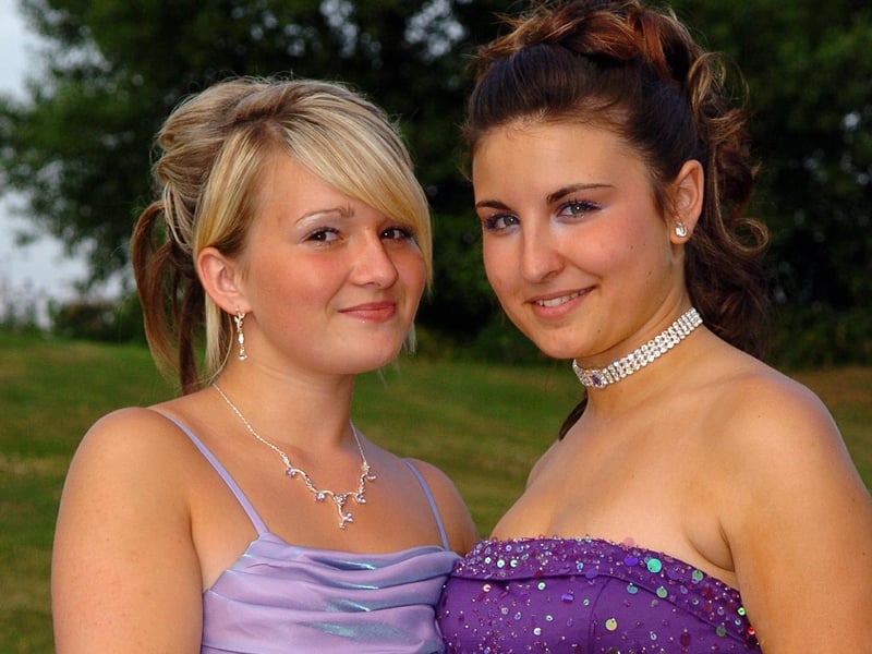 Charlotte Renshaw (16), with Melissa Unwin (15) attending St Edmund's Catholic School's prom at The Marriott Hotel in 2006. Picture: (062937-134)