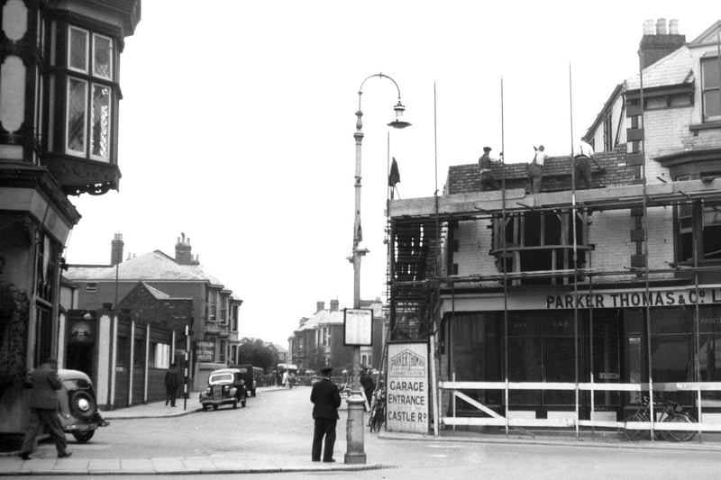 A 1940s' scene at the junction of Castle Road and St Edwards Road, Southsea.