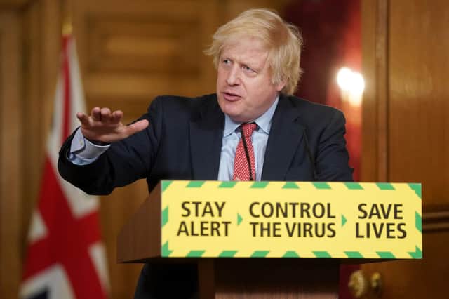 Handout photo issued by 10 Downing Street of Prime Minister Boris Johnson, during a media briefing in Downing Street, London, on coronavirus (COVID-19). PA Photo. Issue date: Wednesday June 10, 2020. See PA story HEALTH Coronavirus. Photo credit should read: Pippa Fowles/10 Downing Street/Crown Copyright/PA Wire