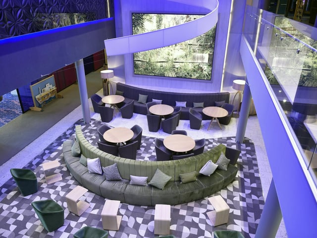 The main lounge area on the ship.