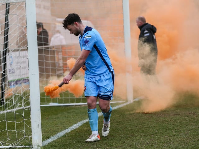 Pyro at the 'El Creekio' derby. Picture by Nathan Lipsham