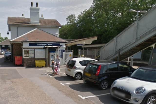 A Network Rail staff member has narrowly avoided being run-over by a train at Rowlands Castle. Picture: Google Streeview