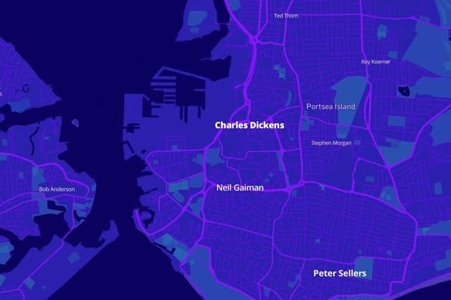 Interactive map reveals the most notable person to come from Portsmouth as writer Charles Dickens. Pic Mapbox