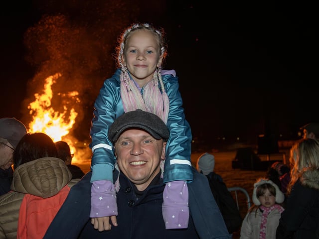 People from across the region descended onto the grounds of HMS Sultan on Thursday evening for a night of excitement, bonfire and fireworks.Pictured - Dmytro and Polina, 9 from FarehamPhotos by Alex Shute