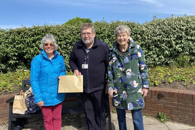 Gosport and Fareham Friends of Earth, Trees and Bees group members with Cllr Graham Burgess presenting the petition at Lee-on-the-Solent