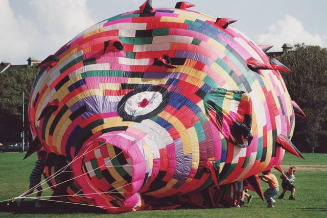 The 'Puffer Fish' was the largest kite at the Kite Festival on Southsea Common on August 29 1992. The News PP3686