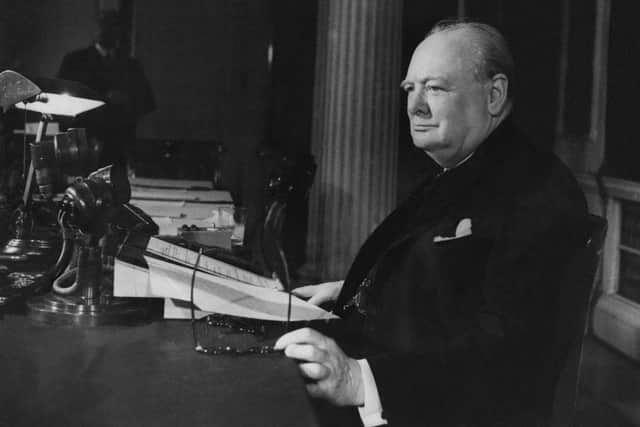 Sir Winston Churchill gave a rousing speech to the nation on 8 May 1975