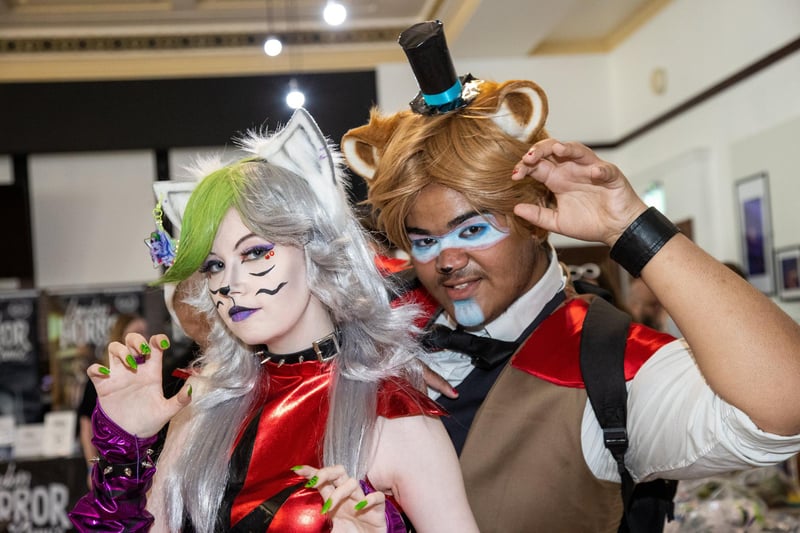 Roxanne and Stanley cosplayed as characters from Five Nights at Freddy's