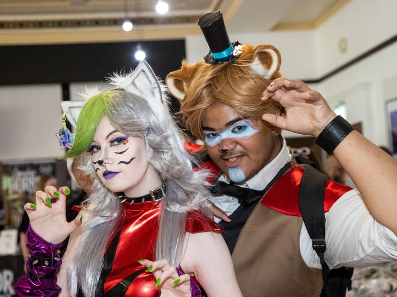 Roxanne and Stanley cosplayed as characters from Five Nights at Freddy's