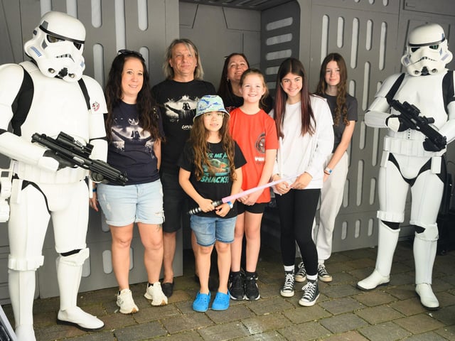 The Sheepfold family joined by two storm troopers. Picture: Keith Woodland (110521-113)