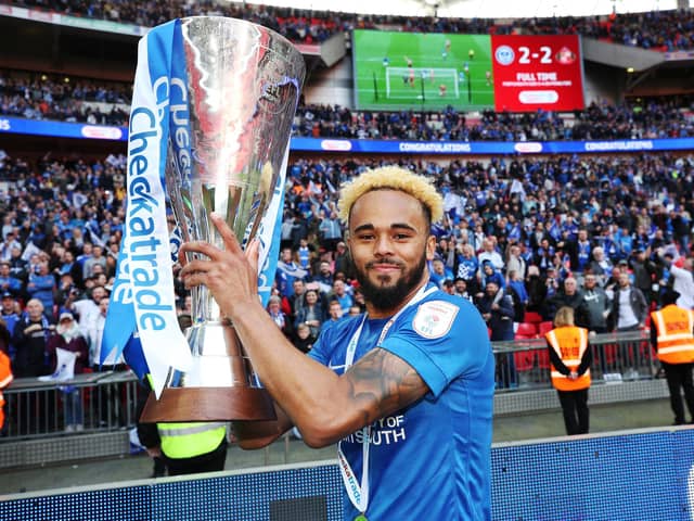 Anton Walkes celebrating the Checkatrade Trophy final win at Wembley on March 31, 2019. Picture: PinPep Media / Joe Pepler.