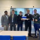 Students from the UTC Portsmouth share their prototype of the Back Buddy autonymous delivery robot
