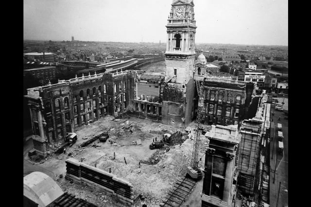 Portsmouth Guildhall and Guildhall Square was gutted on April 1977 for rebuild after its bombing