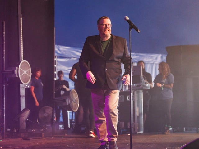 Pictured: Comedian Frankie Boyle performing at Big Top Comedy and Cabaret tentPicture:Marcin Jedrysiak