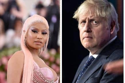 Nicki Minaj (left) and Boris Johnson (right). Picture: Getty Images