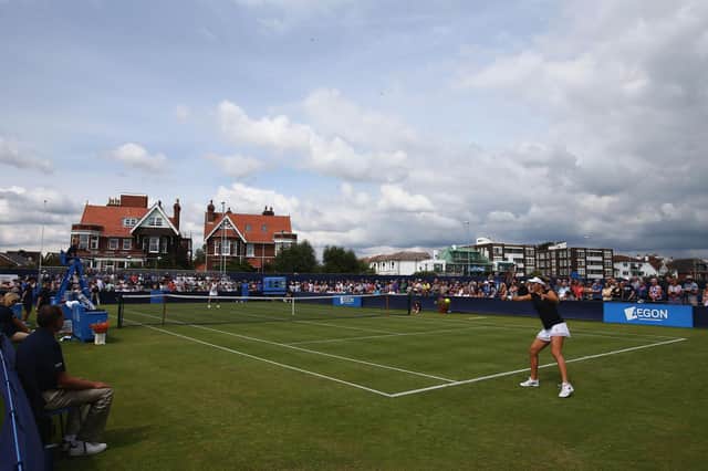 A general overview during the Southsea Trophy final between Irina-Cameliaon Begu of Romania and Tatjana Maria of Germany in June 2017. Photo by Harry Murphy/Getty Images.