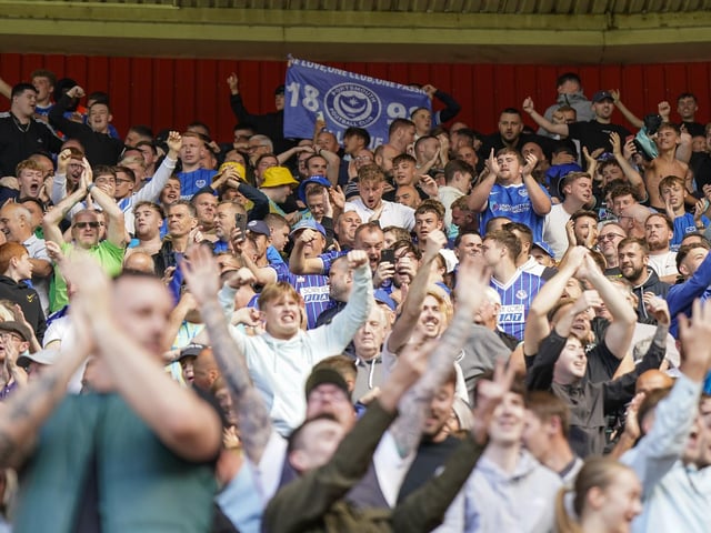 Enjoying Pompey's first trip back to Middlesbrough since August 2011.