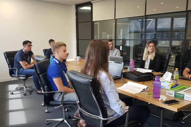 Training: Successful applicants from ARM's apprenticeship day 2021.