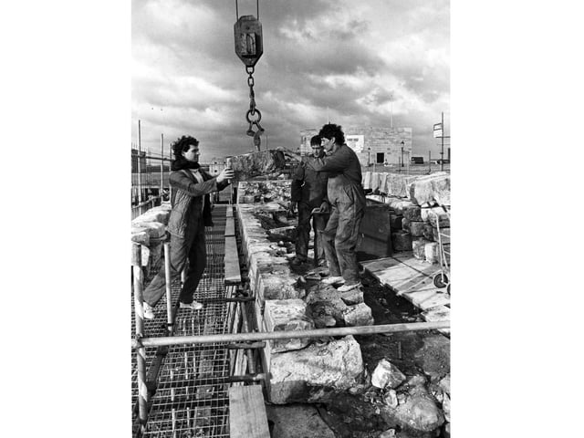 Repairs to the saluting platform in the 1980s