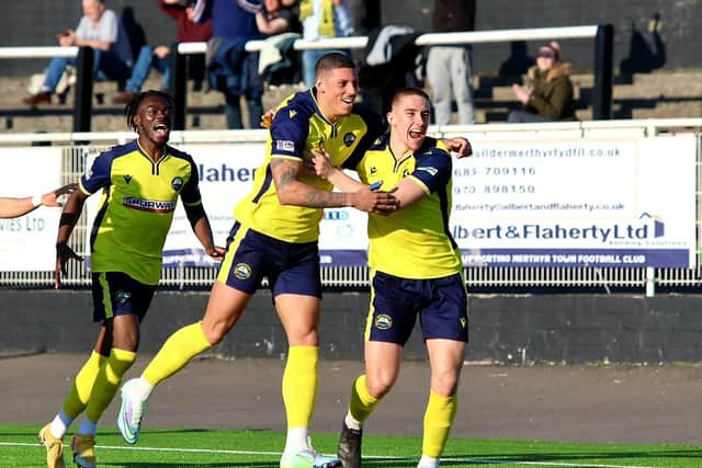 Luke Hallett, right, netted in Gosport Borough's defeat at Chesham Picture: Tom Phillips