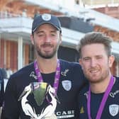 You can win a round of golf with Hampshire pair James Vince, left, and Liam Dawson. Photo by Christopher Lee/Getty Images.