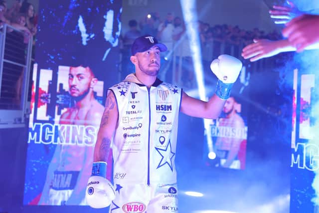 Mikey McKinson enters the arena in Texas ahead of his fight with Virgil Ortiz Jr. Picture by Golden Boy Promotions