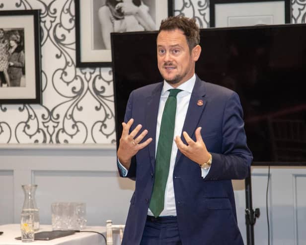 Pictured - Stephen Morgan MP spoke to the attendeesPhotos by Alex Shute