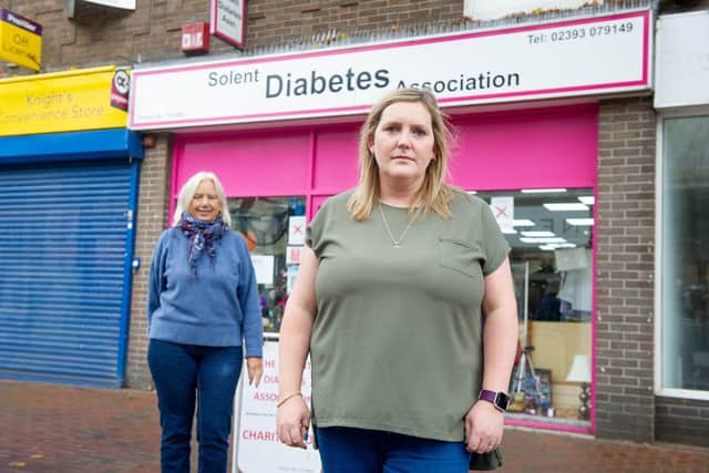 Solent Diabetes Association in High Street. Manager Sam Memmott and shop volunteer, Cecilia WindeBank