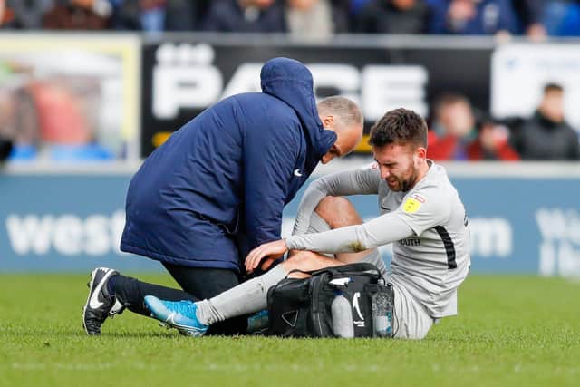 Ben Close suffered an ankle injury in Pompey's 2-0 defeat at Peterborough