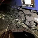 Damage to South Western Railway trains during Storm Eunice. Picture: SWR