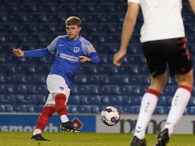 Zak Swanson fired the Blues ahead after six minutes. The right-back was unmarked in the box and was able to set Pompey on their way.
