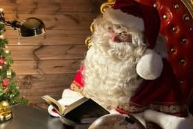 Father Christmas in his grotto at Keydell Nurseries.