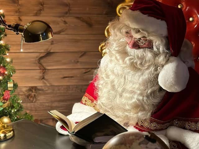 Father Christmas in his grotto at Keydell Nurseries.