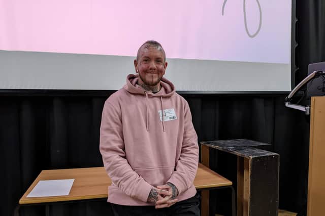 Samo spoke to students about his work. Picture: HSDC