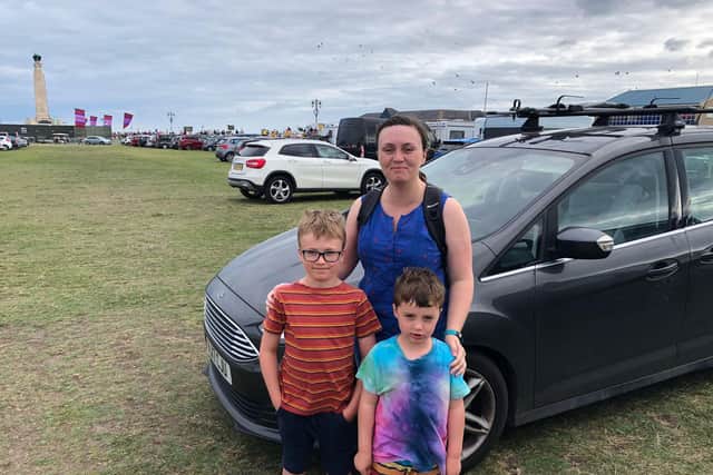 Sally from Rowlands Castle and her two children, Joshua, 7, and Elliott, 5