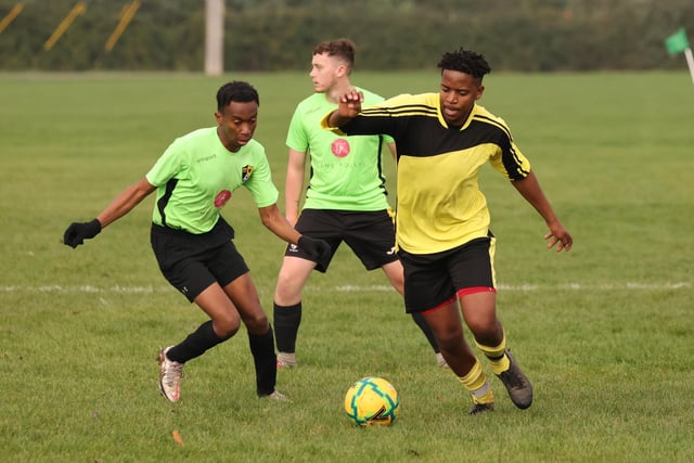 Hatton Rovers (yellow shirts) v Fratton Trades Reserves. Picture by Kevin Shipp