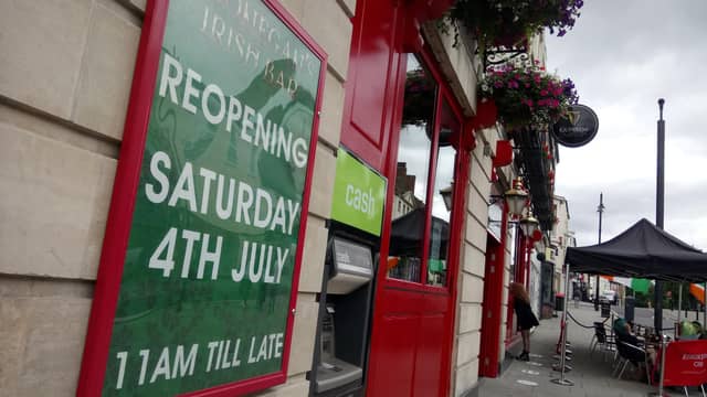 O'Donegan's Irish bar was back in business today.