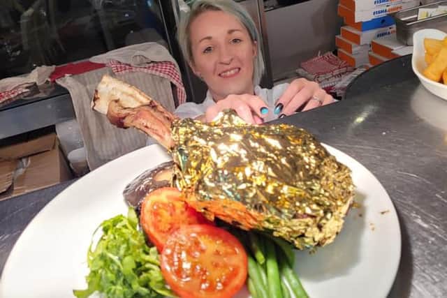 Here is the gold tomahawk steak. Picture: Relentless Steak and Lobster House