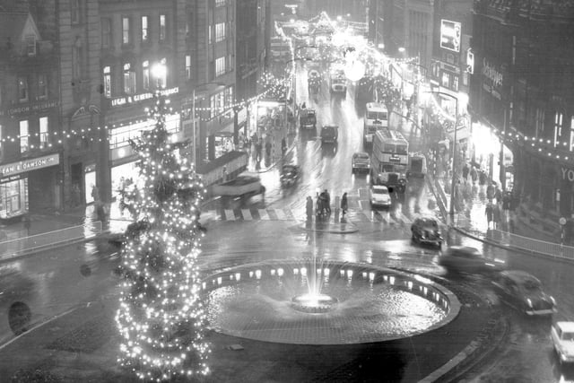 Town Hall Square looking towards Fargate, 1963.