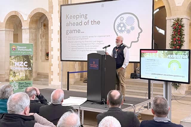 Richard Abraham, former chief operating officer at Portsmouth Cathedral, explains the changes made to reduce the carbon footprint in the cathedral