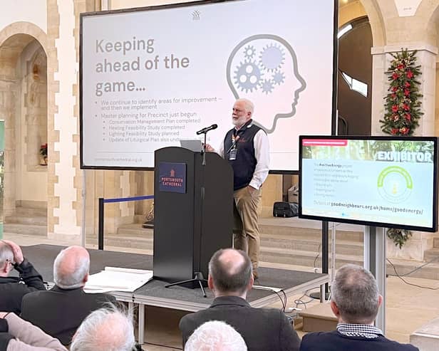Richard Abraham, former chief operating officer at Portsmouth Cathedral, explains the changes made to reduce the carbon footprint in the cathedral