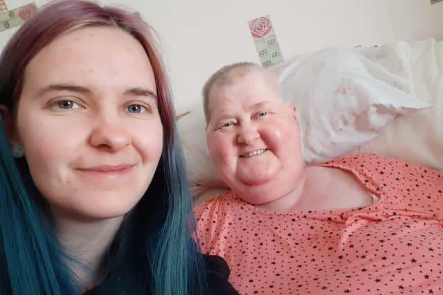 Carla, left, with her mum Lorrain. Picture: Brain Tumour Research