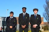 From left, A'layah Parris, Ariel Lusala and Jake Hunter, all Year 11 at Park Community School in Havant. Picture: David George
