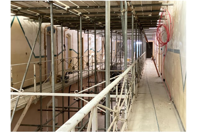 Part of a series of pictures inside Kingston Prison taking during work to redevelop the building as a residential block in 2021-22 - 'Old Portsmouth Gaol'. Picture by Grant Capstick Photography