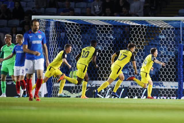 Pompey fell two goals behind in six minutes against Burton in September. Picture: Joe Pepler