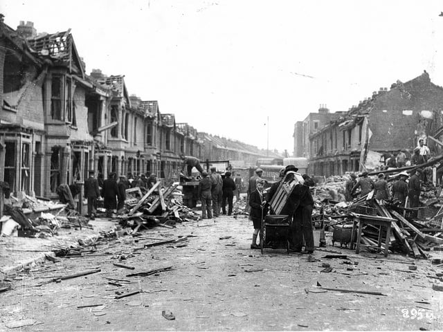 Newcomen Road, Portsmouth after a flying bomb fell on July 15th 1944. This was the last bomb to fall on Portsmouth. Picture: The News Portsmouth